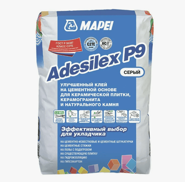 2025-11-10_08-10-35 Плиточный клей Mapei (Мапей) Adesilex P9 серый 25 кг